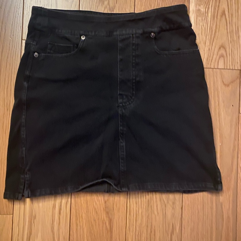 Classic Black Denim Skirt with built in shorts